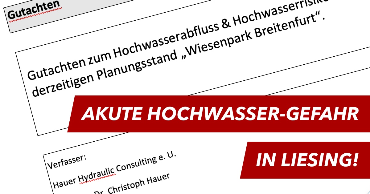 Akute Hochwasser-Gefahr bei der Liesing!
