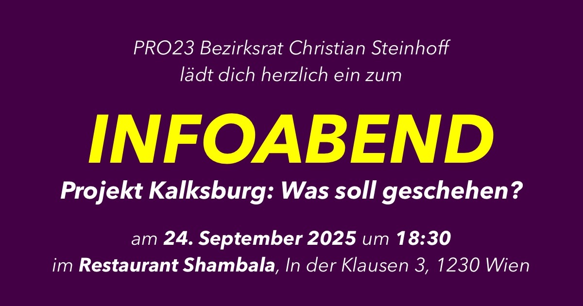 Infoabend: Projekt Kalksburg – was soll geschehen?